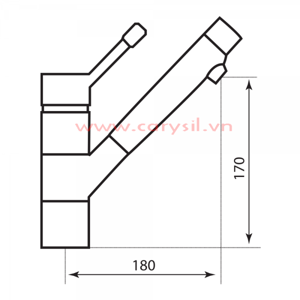 Kích thước chi tiết Vòi Rửa Chén Bát Cao Cấp Argo - Mã G-2780