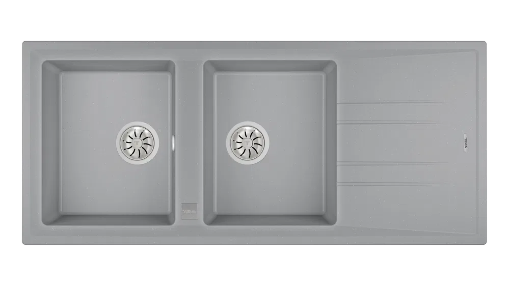 Chậu đá Teka Stone 80 B-TG 2B 1D Hiệu ứng kim loại Màu xám