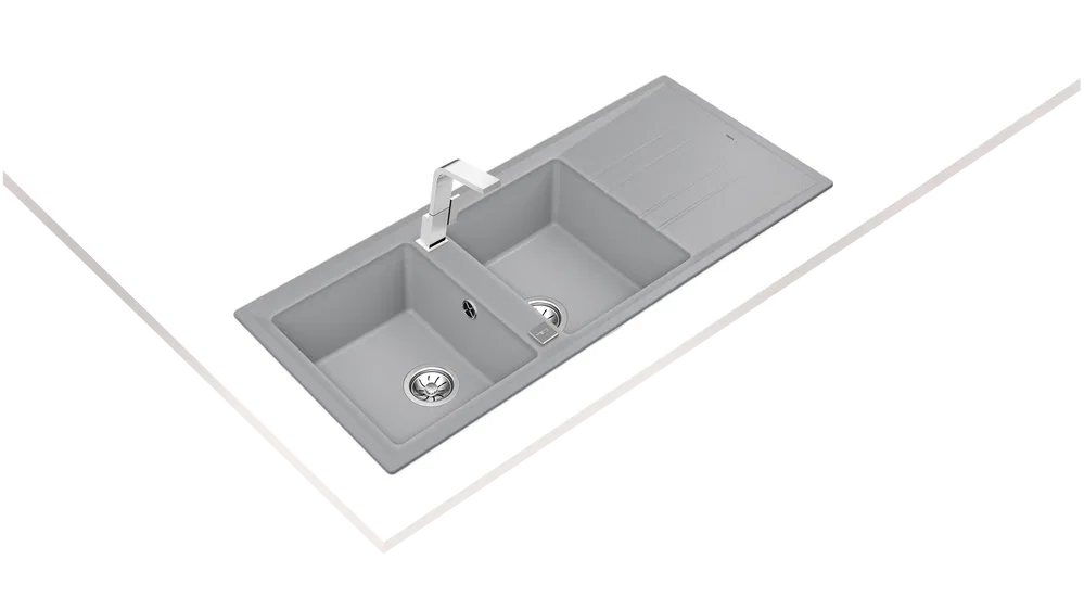 Chậu đá Teka Stone 80 B-TG 2B 1D Hiệu ứng kim loại Màu xám ảnh 2