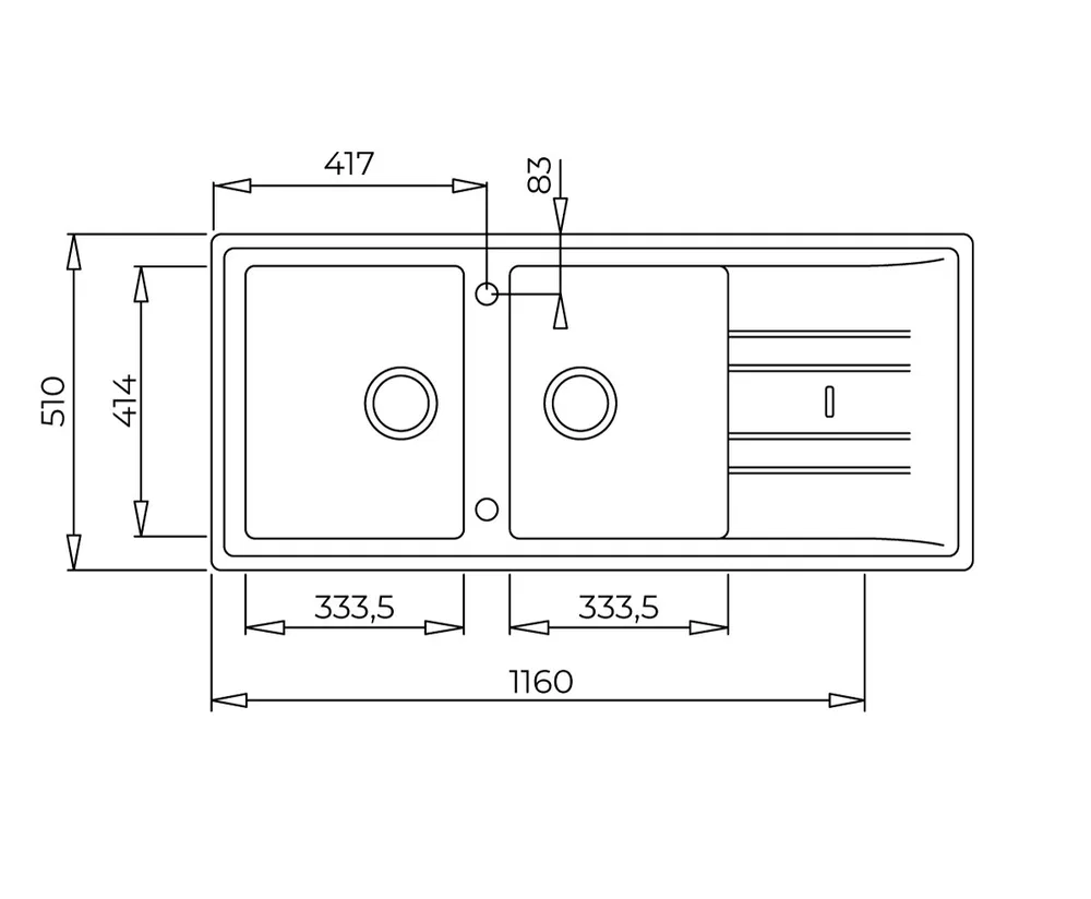 Chậu đá Teka Stone 80 B-TG 2B 1D Kim loại đen ảnh 3