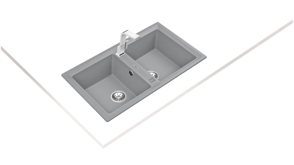 Chậu đá Teka STONE 90 B-TG 2B Hiệu ứng kim loại Màu xám ảnh 2
