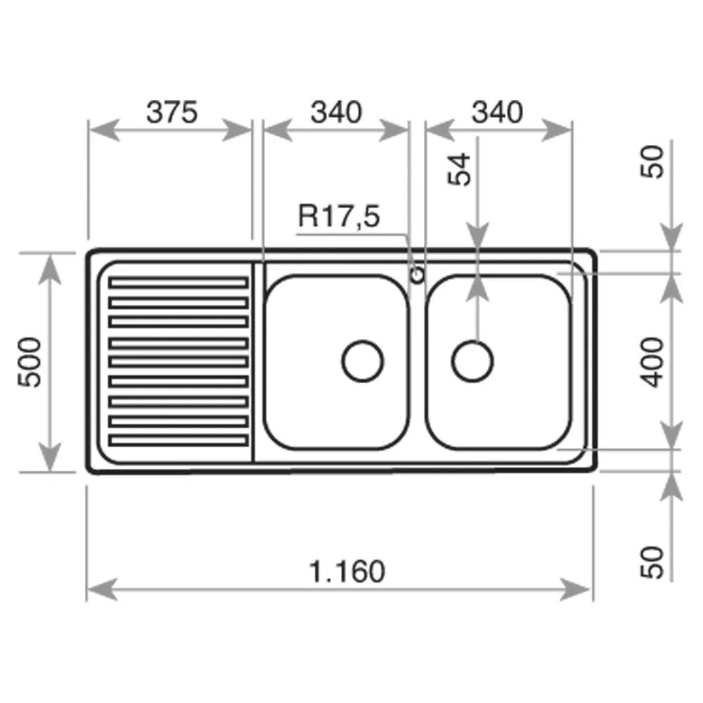 Chậu rửa Teka Classic 2B 1D Thép không gỉ ảnh 7