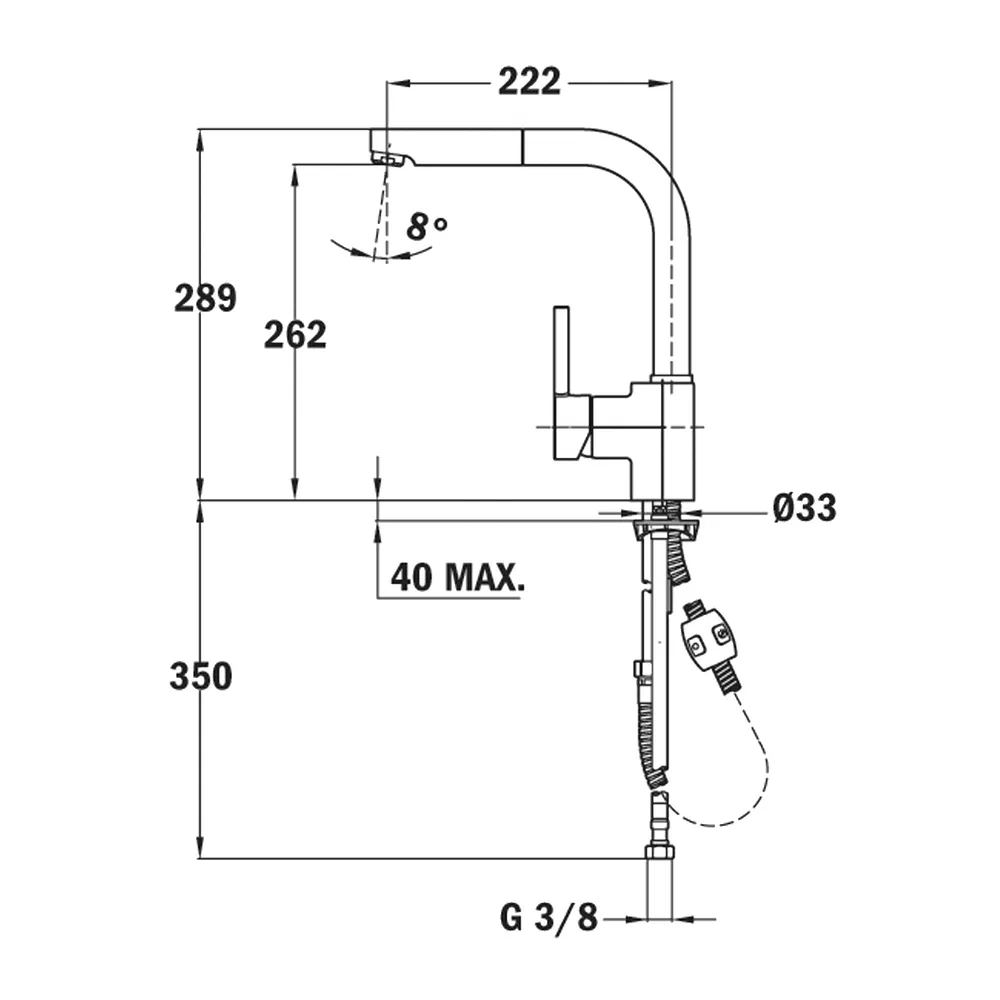 Vòi rửa Teka ARK 938 TG ảnh 2