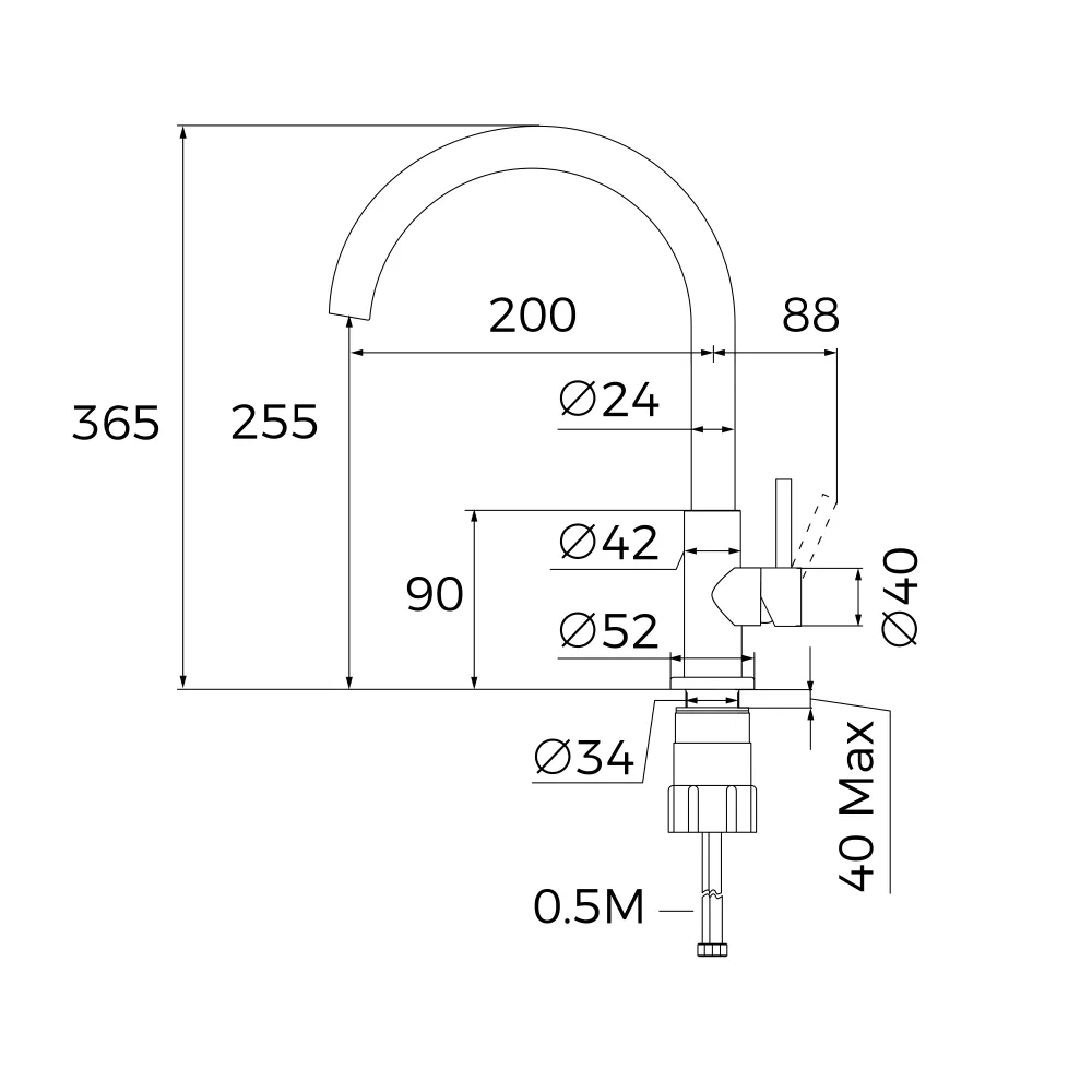 Vòi rửa Teka UNI 9310 Đen ảnh 6